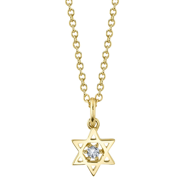 Solitaire Diamond Star of David Pendant | .03tw