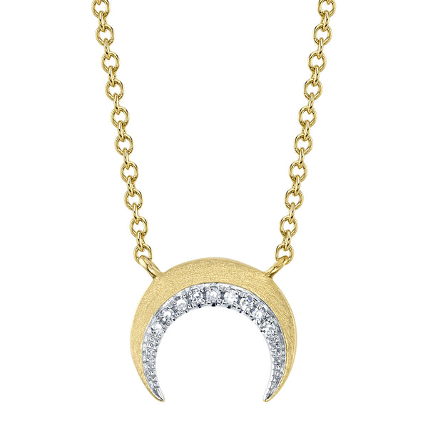 Diamond Crescent Moon Pendant | .02tw