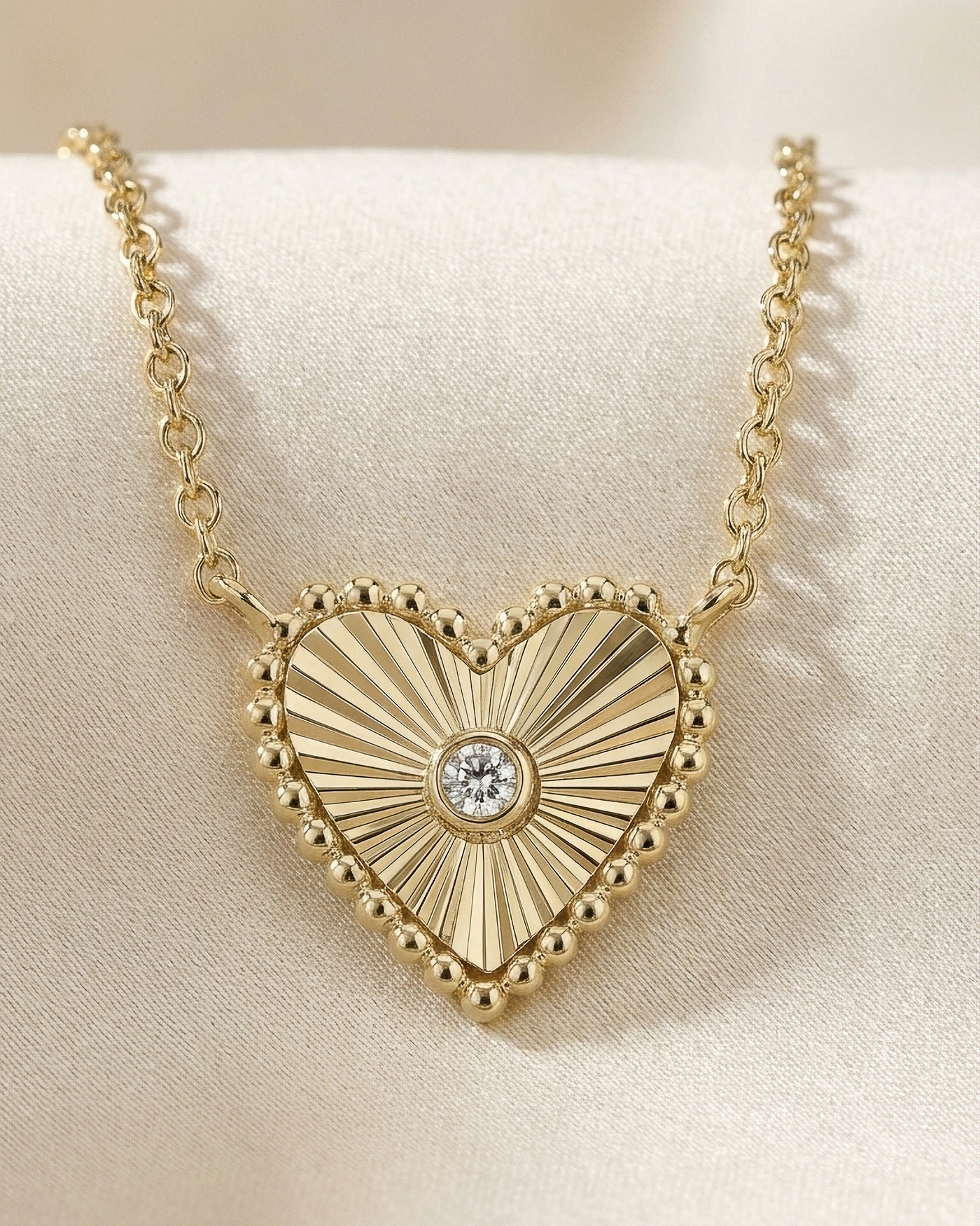 Textured Heart Necklace | .02ct