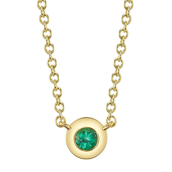 Bezel Set Emerald Pendant | .04ct