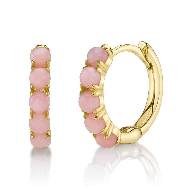 Pink Opal Huggie Earrings
