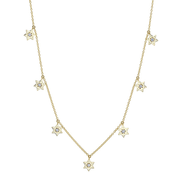 Diamond Star of David Drop Necklace | .16tw