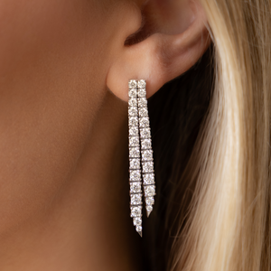 Two Row Diamond Drop Earrings | 4.57tw