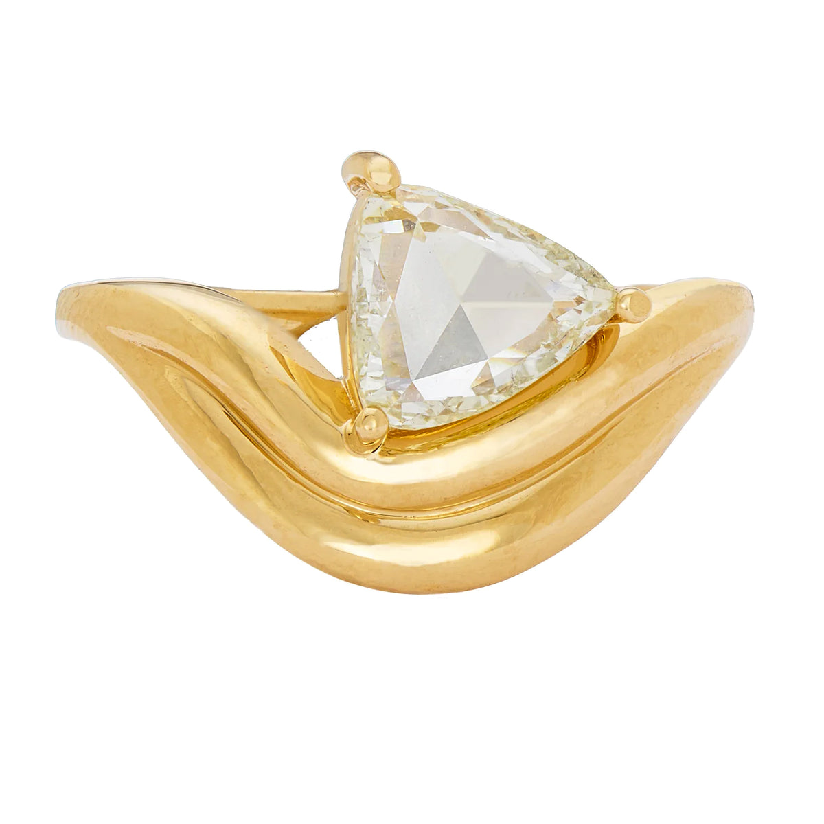 Two Row Curved Ring with Trillion Diamond | 1.24ct