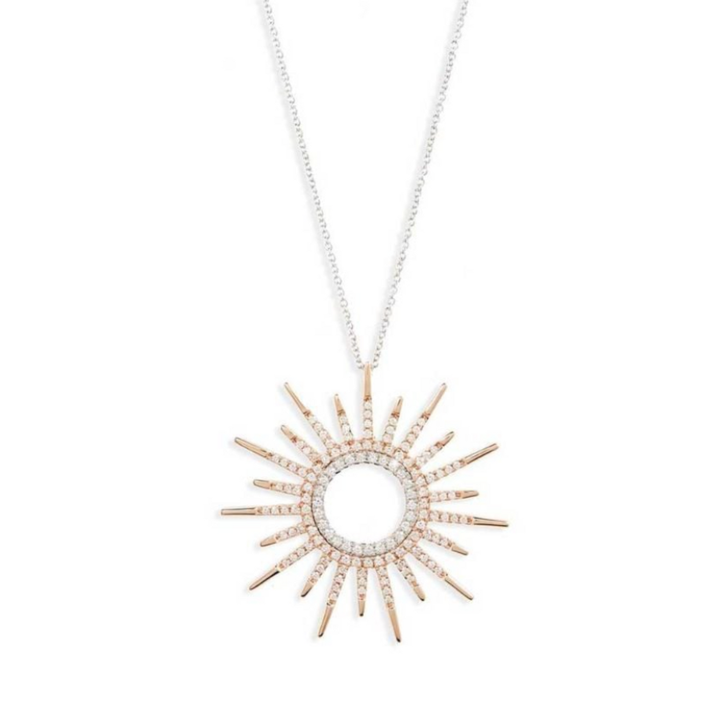 Roman Barocco Starburst Diamond Pendant Necklace