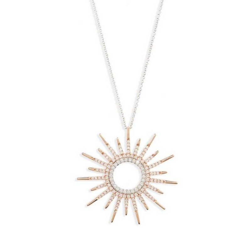 Roman Barocco Starburst Diamond Pendant Necklace