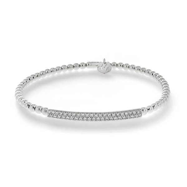 Diamond Bar Bead Stretch Bracelet | .41tw