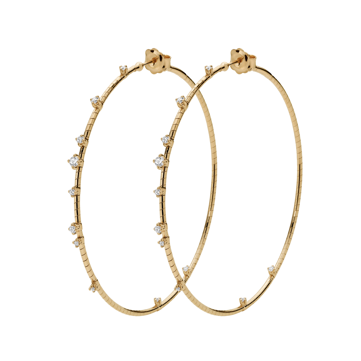 Yellow Gold & Titanium XL Diamond Hoop Earrings | 0.50tw