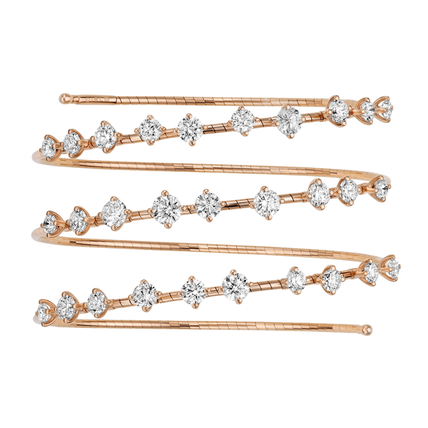 Rose Gold & Titanium Diamond Coil Bracelet | 6.09tw