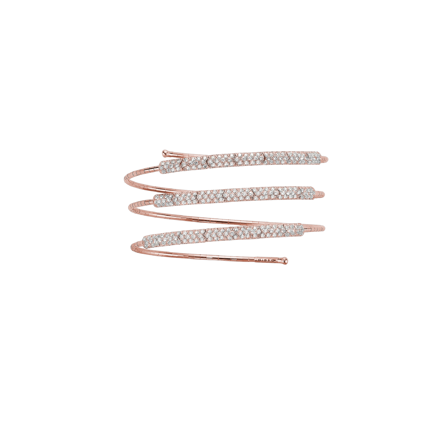 Rose Gold & Titanium Diamond Coil Bracelet | 2.58tw