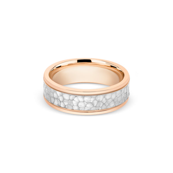 Milgrain Edge Hammered Center Band