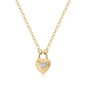 Heart Shape Diamond Lock Pendant | .32ct