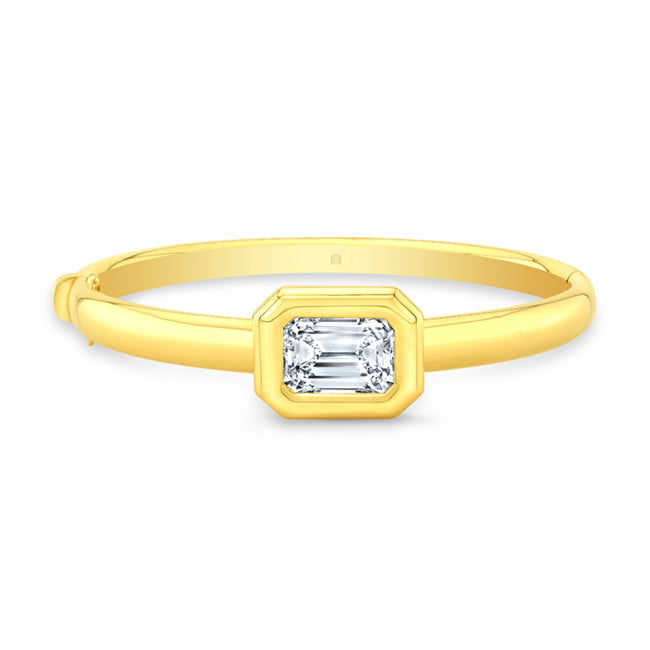 East-West Emerald Cut Diamond Bangle | 3.01ct