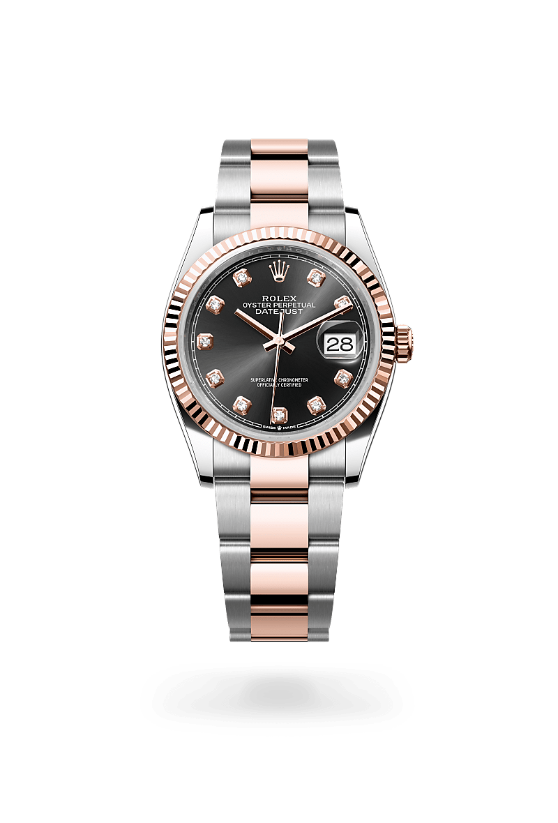 Rolex Datejust 36 in Everose Rolesor and Bright Black Dial, M126231-0020| Polacheck's Jewelers