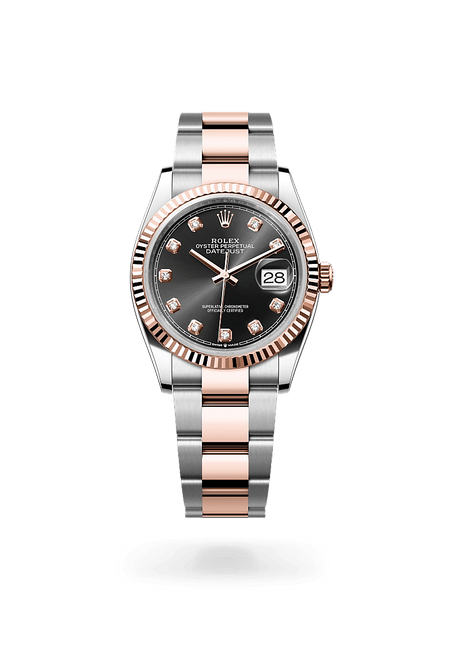 Rolex Datejust 36 in Everose Rolesor and Bright Black Dial, M126231-0020| Polacheck's Jewelers