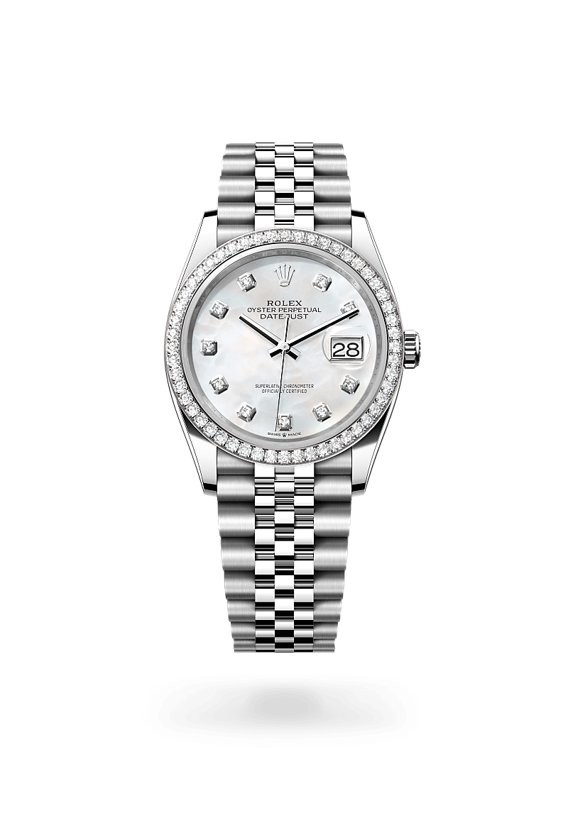 Rolex Datejust 36 in White Rolesor and White Mother-of-Pearl Dial Dial, M126284rbr-0011 | Polacheck's Jewelers