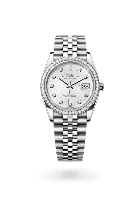 Rolex Datejust 36 in White Rolesor and White Mother-of-Pearl Dial Dial, M126284rbr-0011 | Polacheck's Jewelers