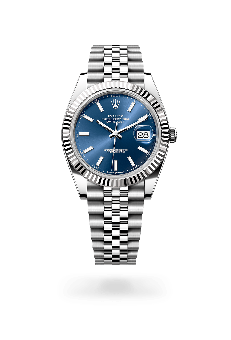 Rolex Datejust 41 in White Rolesor and Bright Blue, M126334-0002| Polacheck's Jewelers