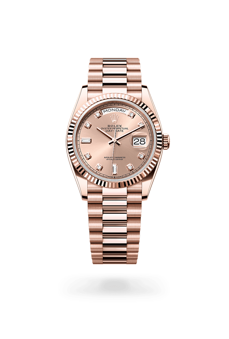 Rolex Day-Date 36 in Everose gold and Ros̩-colour Dial, M128235-0009 | Polacheck's Jewelers