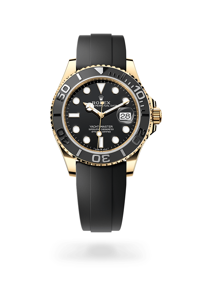 Rolex Yacht-Master in Yellow Gold and Black DIal, m226658-0001 | Polacheck's Jewelers