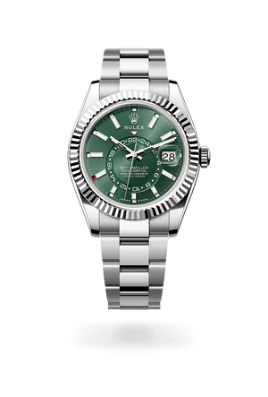 Rolex Sky-Dweller in White Rolesor and Mint Green Dial, m336934-0001 | Polacheck's Jewelers