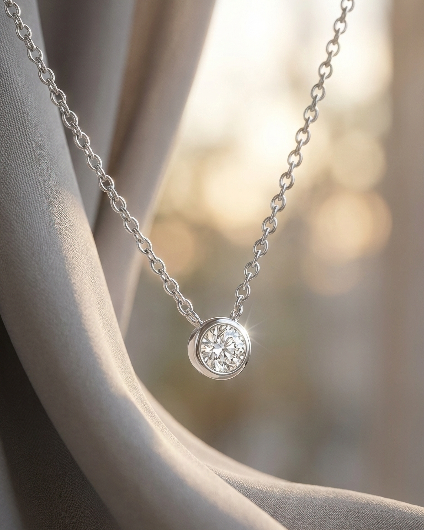 Round Diamond Bezel Pendant | .24ct