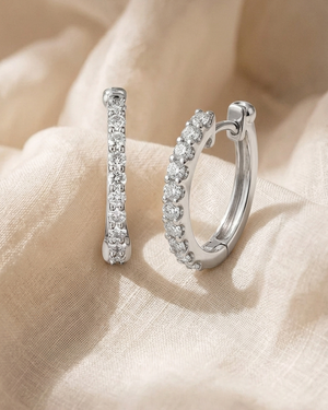 Round Diamond Baby Hoop Earrings | .20tw