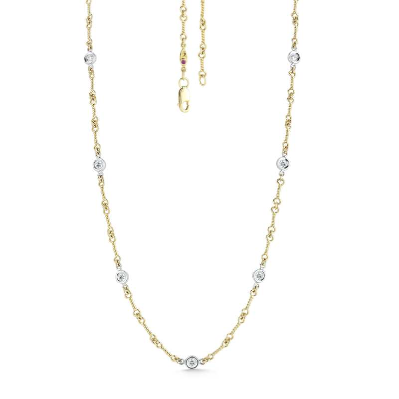 Diamond Dogbone Necklace | .28tw