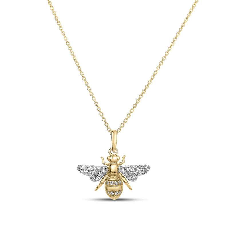 Diamond Bumble Bee Pendant | .13tw