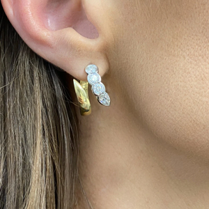 Pear & Round Cuddle Front Back Earrings