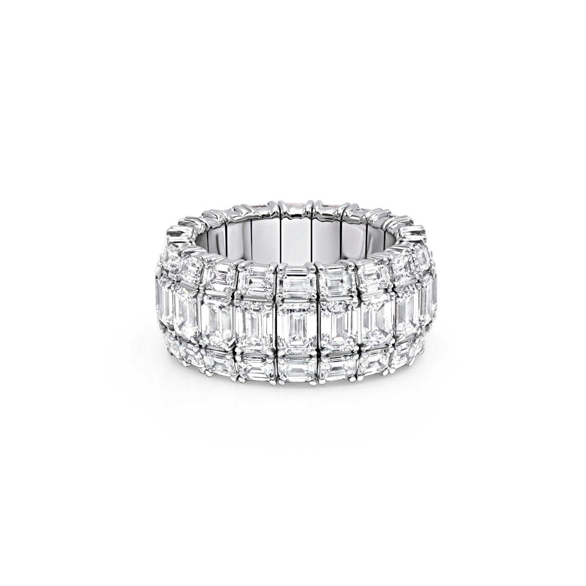 Emerald Cut Diamond Stretch Band | 10.47tw