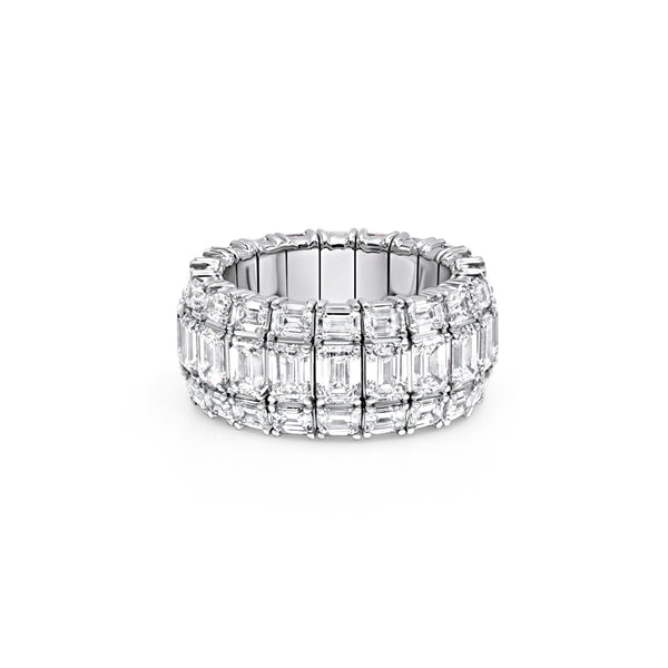 Emerald Cut Diamond Stretch Ring | 10.47tw
