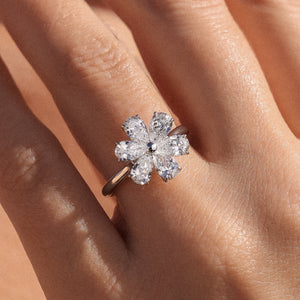 Pear Shape Diamond Flower Ring | 1.97tw