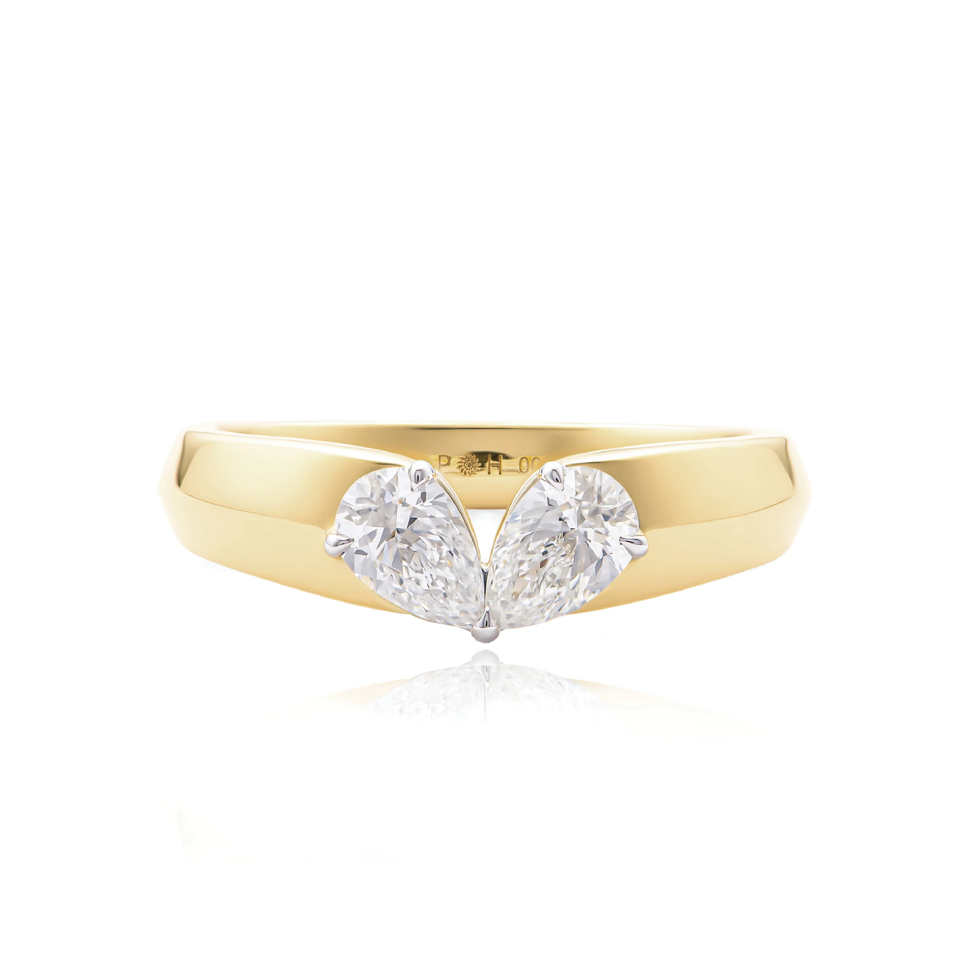 Kissing Pear Diamond Heart Ring | .60tw
