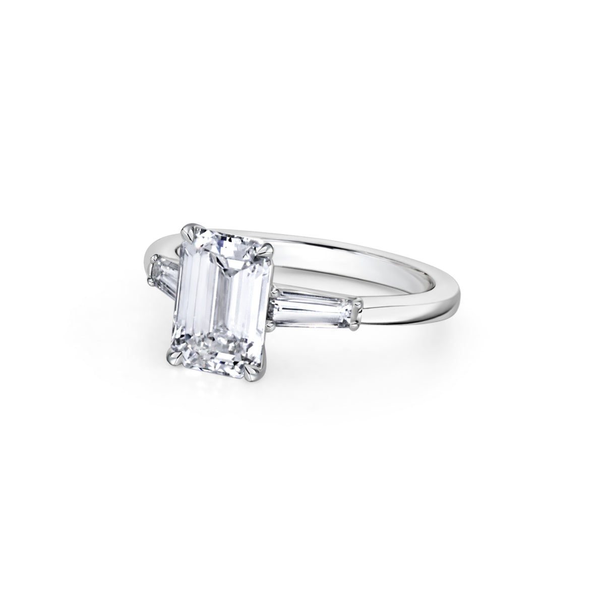 Emerald Cut & Side Stones Diamond Ring | 2.70tw