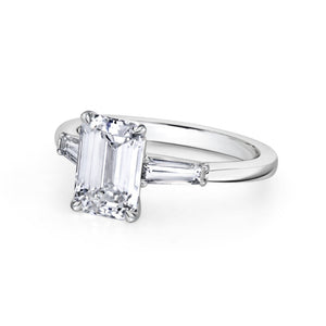 Emerald Cut & Side Stones Diamond Ring | 2.70tw