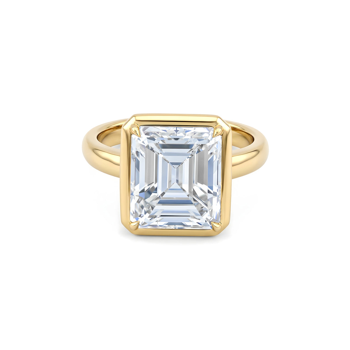 Emerald Cut Diamond Bezel Set Solitaire Engagement Ring | 5.96ct