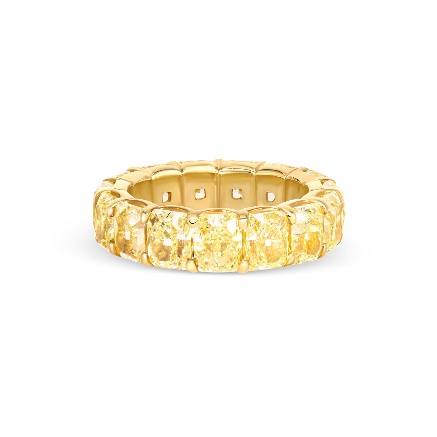 Fancy Intense Yellow Radiant Cut Diamond Eternity Band | 11.01tw