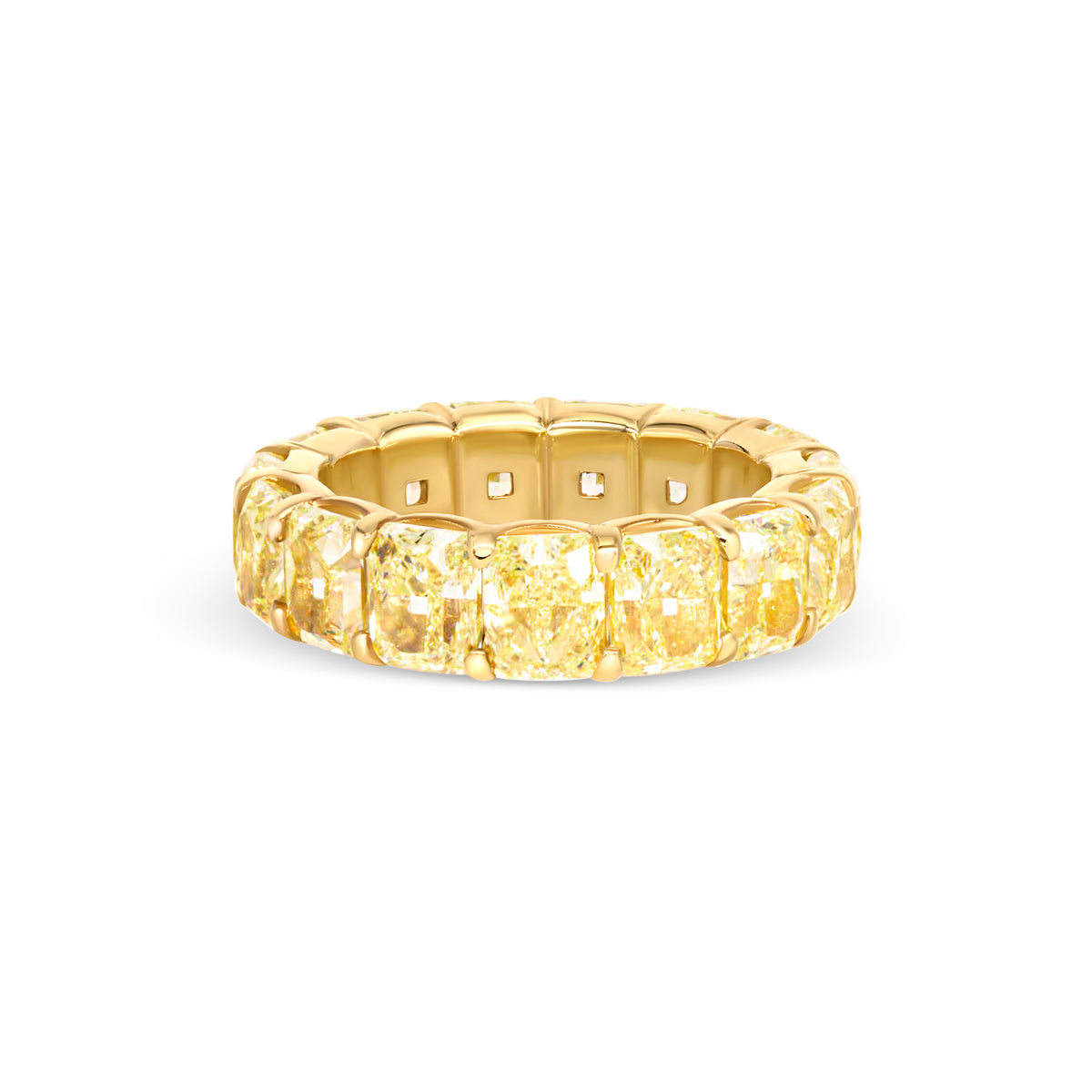 Fancy Intense Yellow Radiant Cut Diamond Eternity Band | 11.01tw