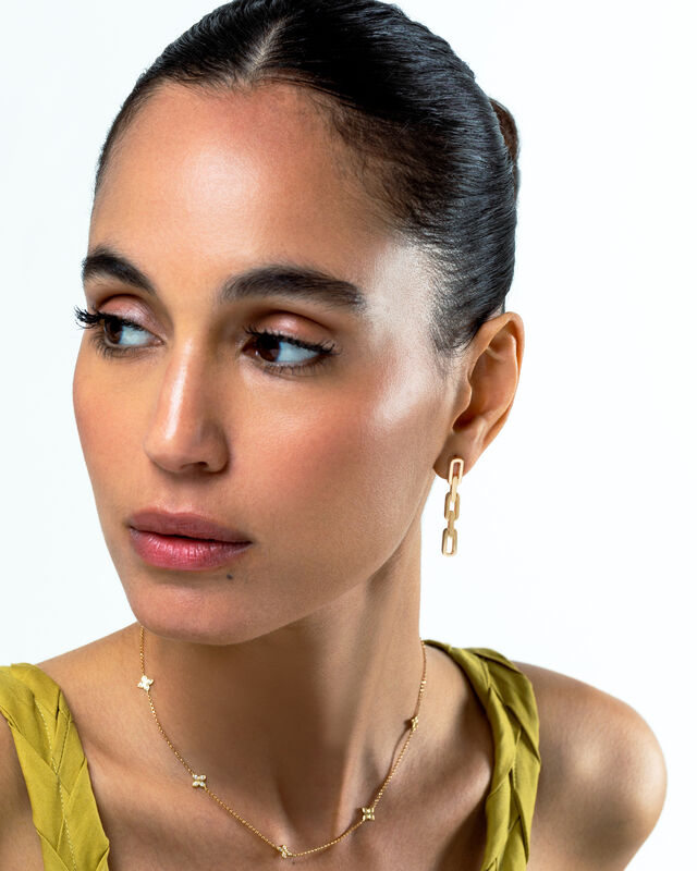 Three-Link Dangle Earrings