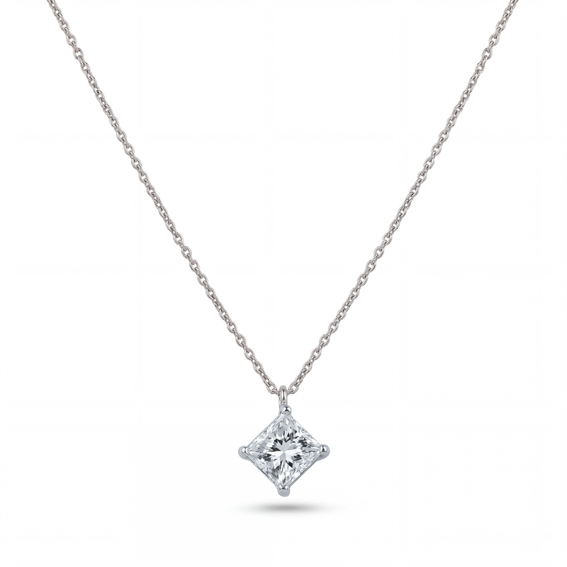 Princess Cut Diamond Solitaire Pendant | 2.07ct