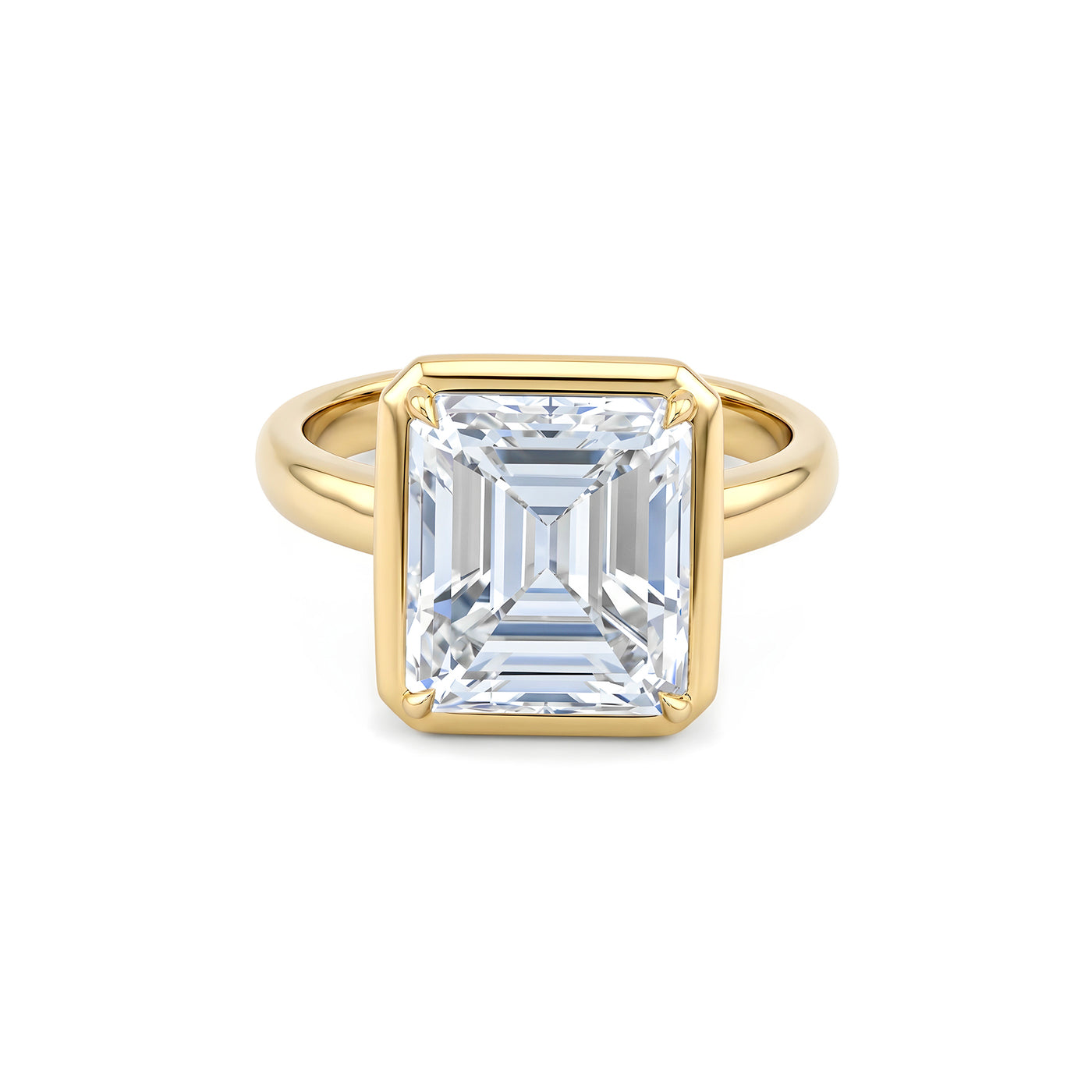 Emerald Cut Diamond Bezel Set Solitaire Engagement Ring | 5.96ct