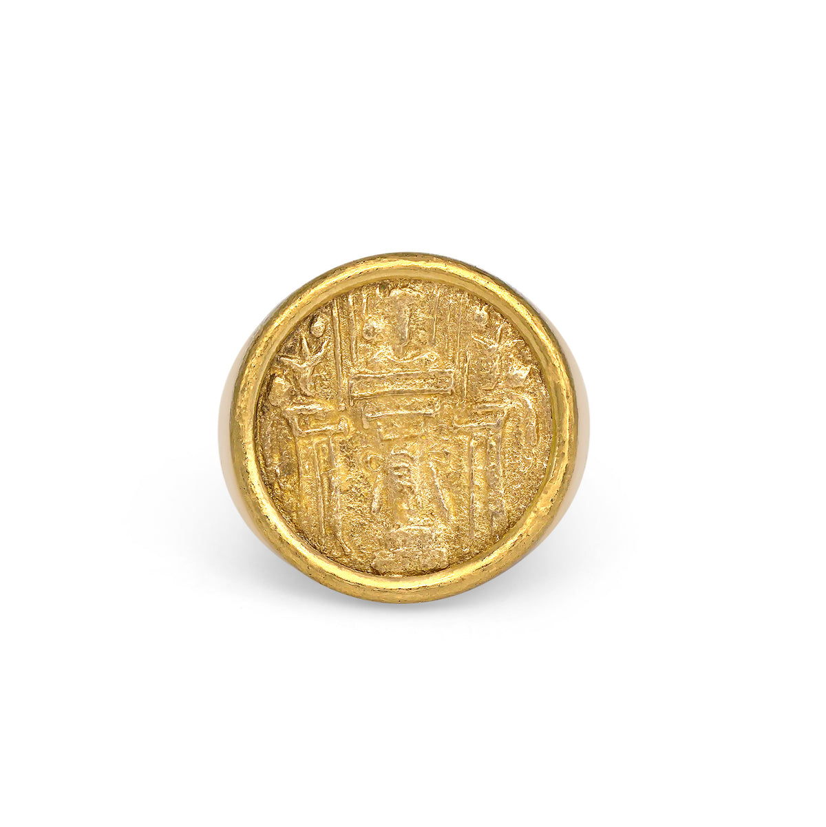 22K Yellow Gold Coin Ring