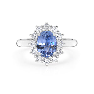 Blue Sapphire & Diamond Ring