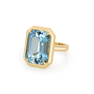 Emerald Cut Aquamarine Ring