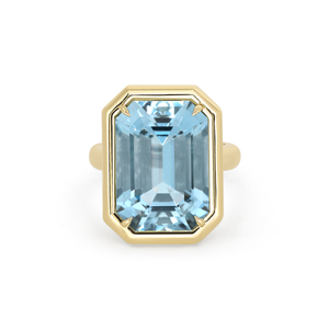 Emerald Cut Aquamarine Ring