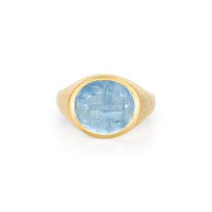 Aqua Signet Ring