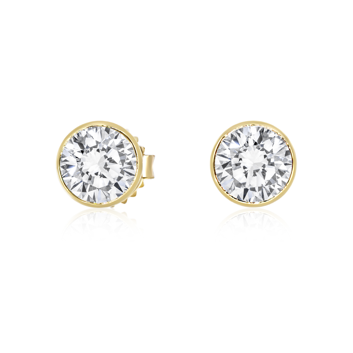 Bezel Set Diamond Stud Earrings | 2.00tw