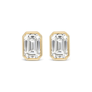 Emerald Cut Diamond Stud Earrings