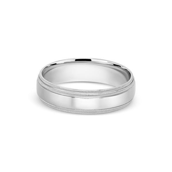 Platinum Milgrain Edge Ring